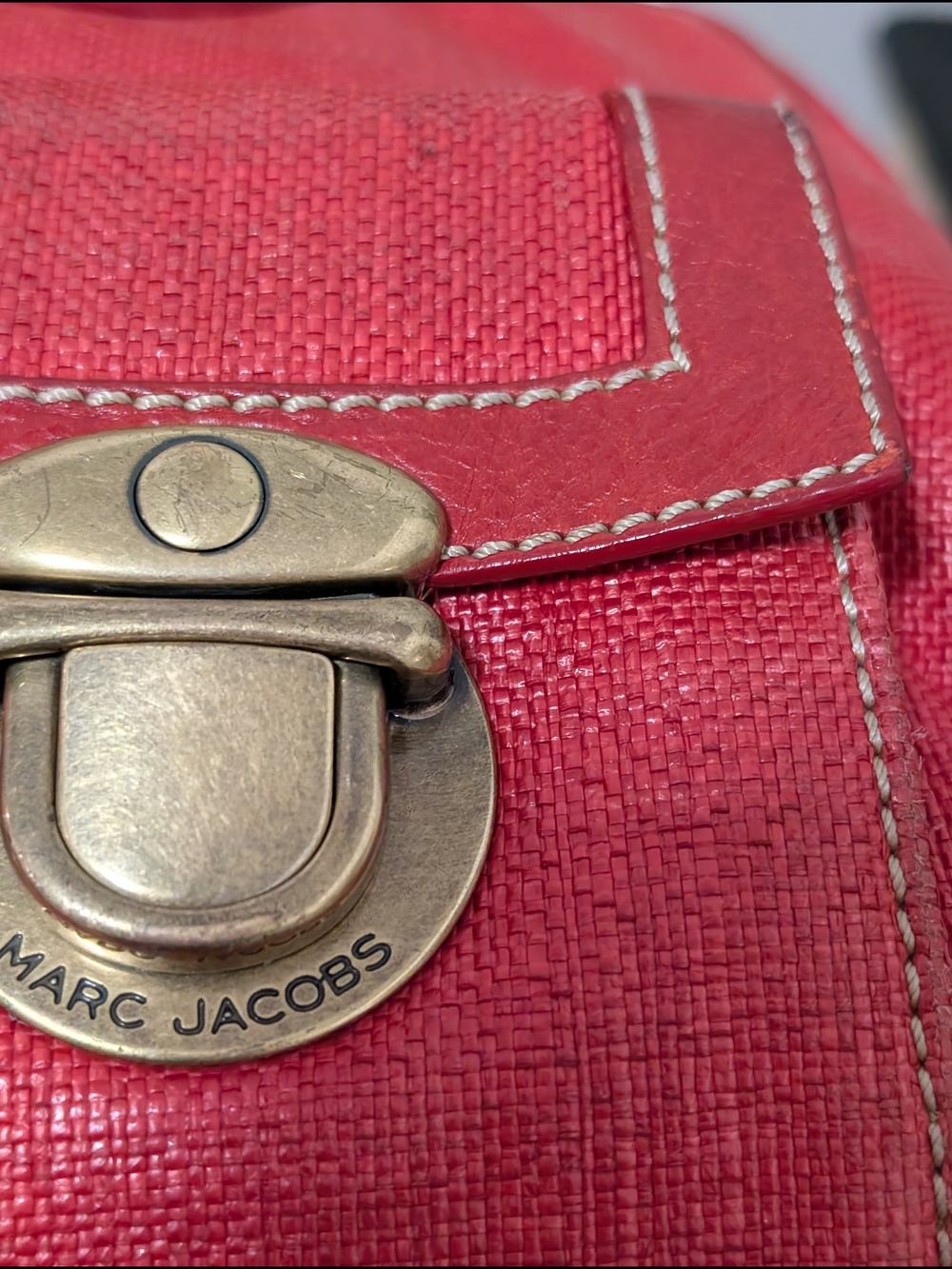 Marc Jacobs Venetia Red Leather Satchel with Brass Hardware - Picture 8 of 14